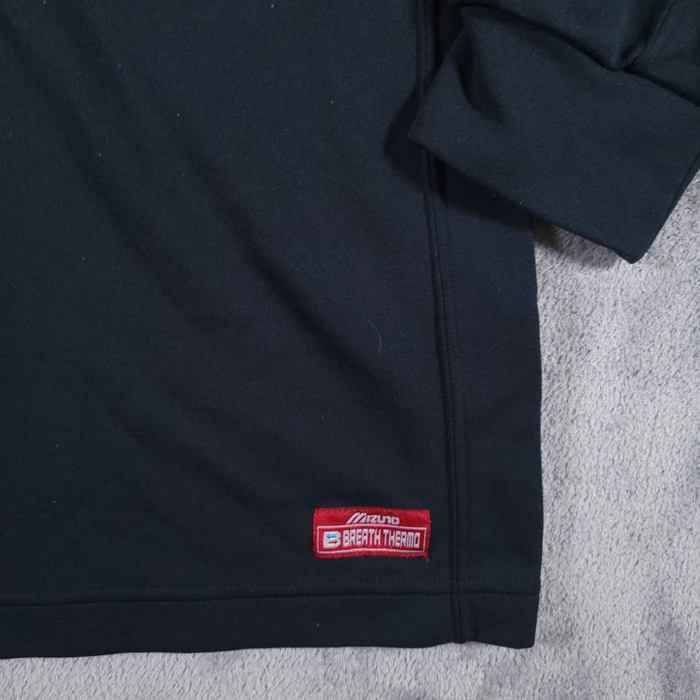 Mizuno Breath Thermo Mock Neck Top Mens XXL Black Long Sleeve Baseball - Picture 4 of 11